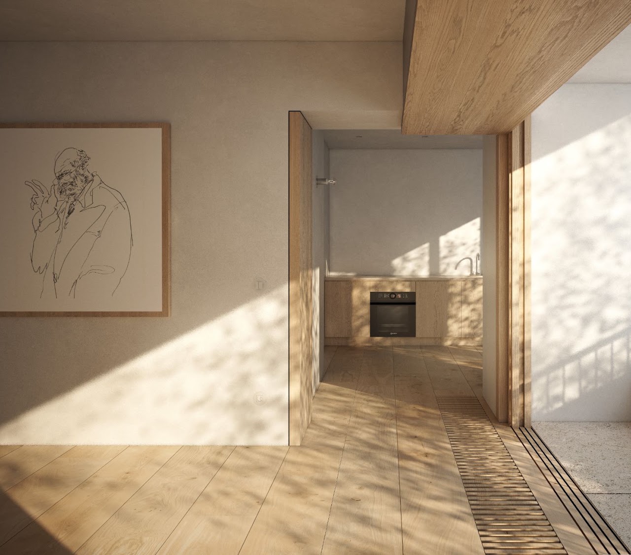 Sunlit architectural interior by M Studio